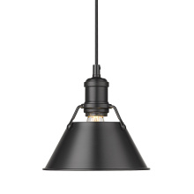 Golden 3306-S BLK-BLK - Yep by Golden Lighting Orwell 1-light 8in Pendant in Matte Black